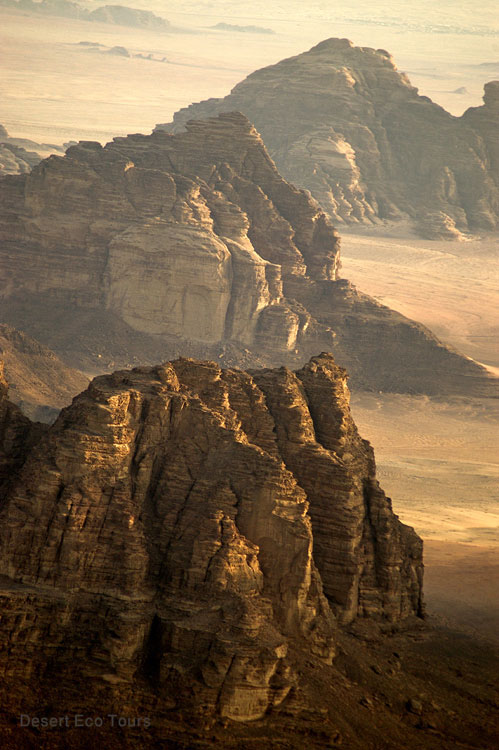 The view from the air balloon in Wadi Rum