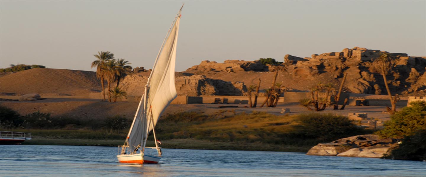 Faluka sailboat on the Nile