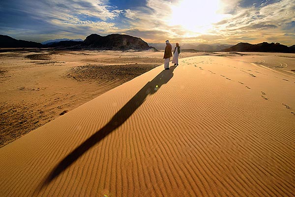Bedouins on a sand dune in Sinai