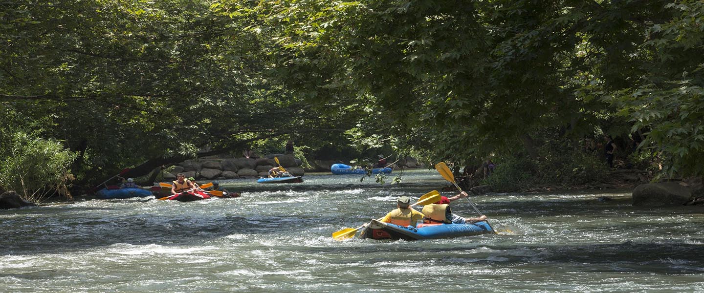 Rafting on the Jordan river Israel
